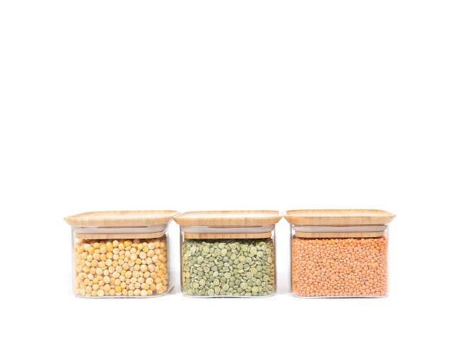 Spare parts Square storage jars Stackable