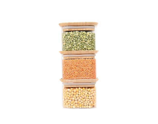 Spare parts Square storage jars Stackable