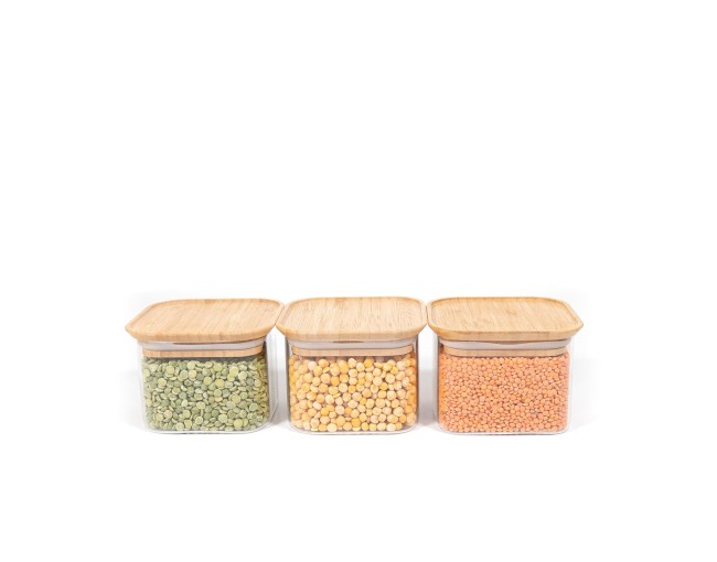 Spare parts Square storage jars Stackable