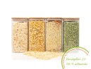 Quadratische Vorratsgläser mit Bambusdeckel 4er Set 1600ml