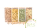 Bocaux de conservation ronds avec couvercles en bambou, lot de 4, 1400 ml