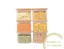 Square storage jars, stackable, set of 6