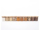 Schmale quadratische Gewürzgläser 8 cm hoch 10er Set