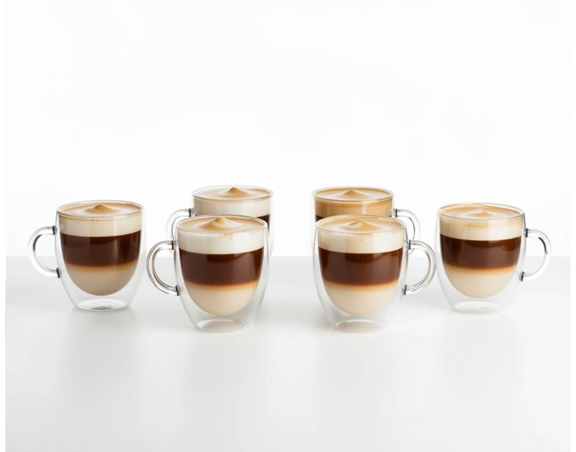 Verres à double paroi 200 ml avec anse, lot de 6