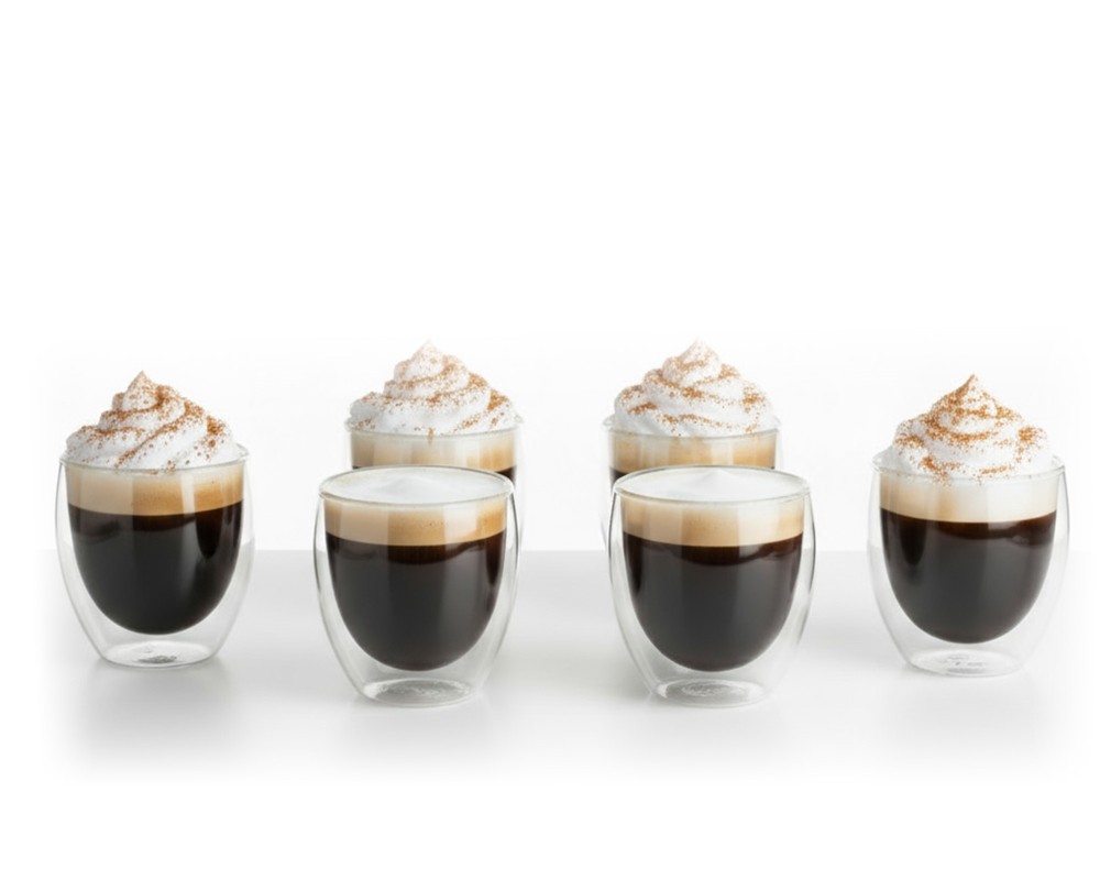 Double-walled 200 ml glasses in a set of 6