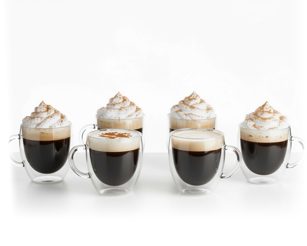 Doppelwandige 200 ml Gläser mit Henkel 6er Set