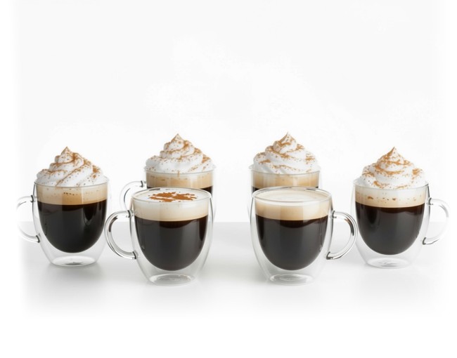 Verres à double paroi 200 ml avec anse, lot de 6