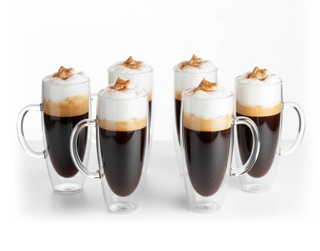 Double-walled glass with handle 600 ml