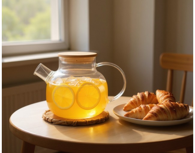 Théière avec couvercle en bambou 1000 ml