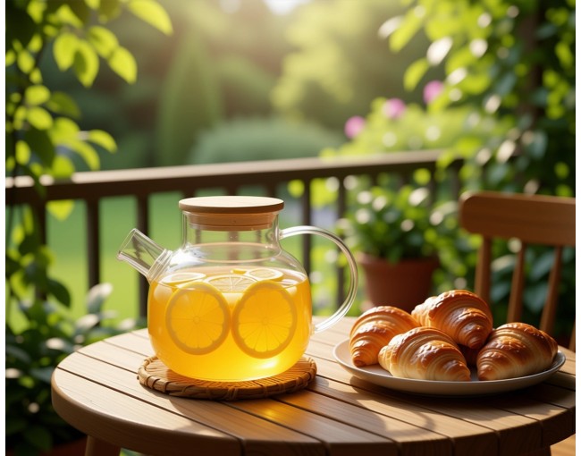 Théière avec couvercle en bambou 1000 ml