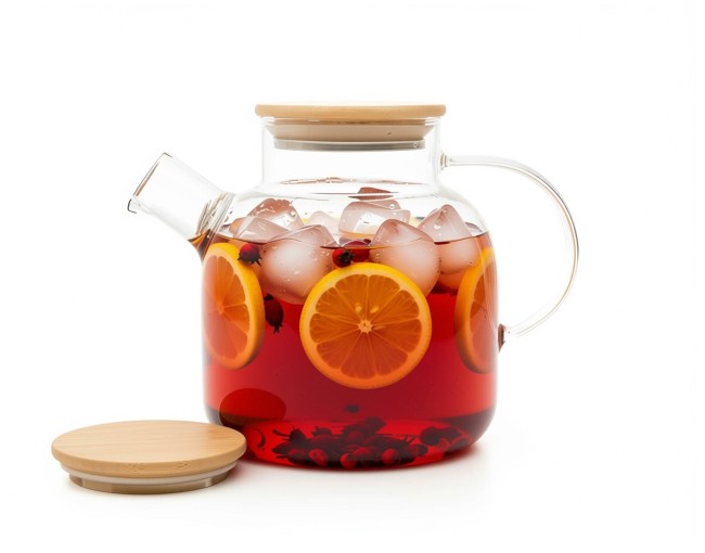 Teekanne mit  Bambus-Deckel 1400 ml