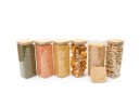 Round storage jars with bamboo lids, set of 4, 800ml