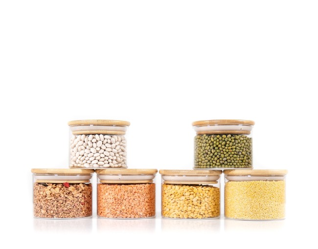 Schmale runde Vorratsgläser 6cm hoch 6er Set Ø8cm