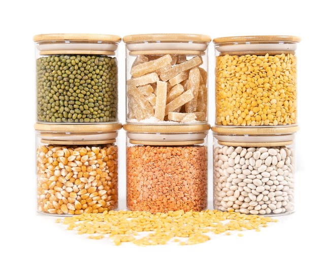 Schmale runde Vorratsgläser 8cm hoch 6er Set Ø8cm