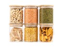 Round storage jars with bamboo lids, set of 4, 800ml