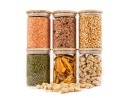 Round storage jars with bamboo lids, set of 4, 800ml