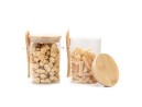 Bocaux de conservation avec couvercle en bambou et cuillère, lot de 2
