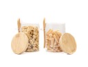 Storage jars with bamboo lid and spoon, set of 2