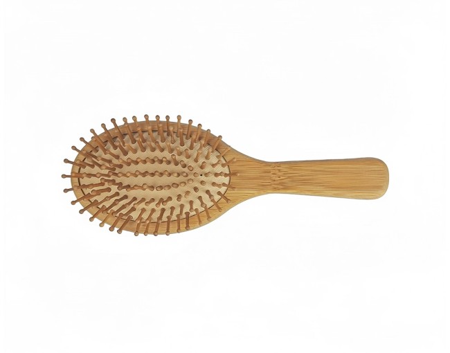Grande brosse à cheveux ronde en bambou