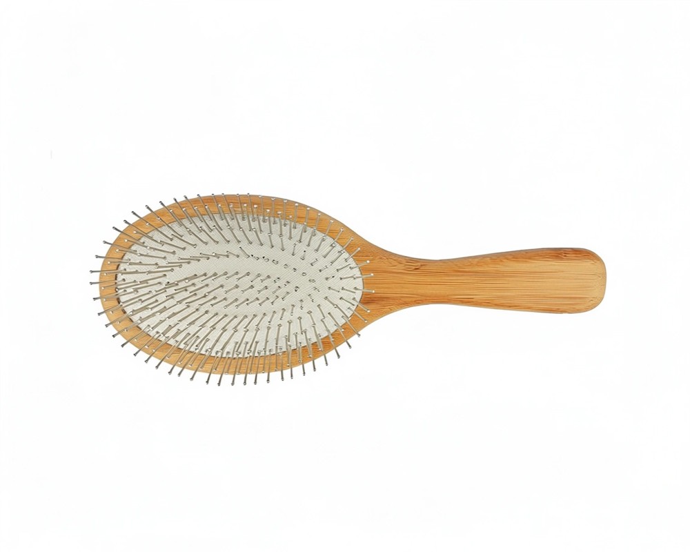 Large round metal hairbrush