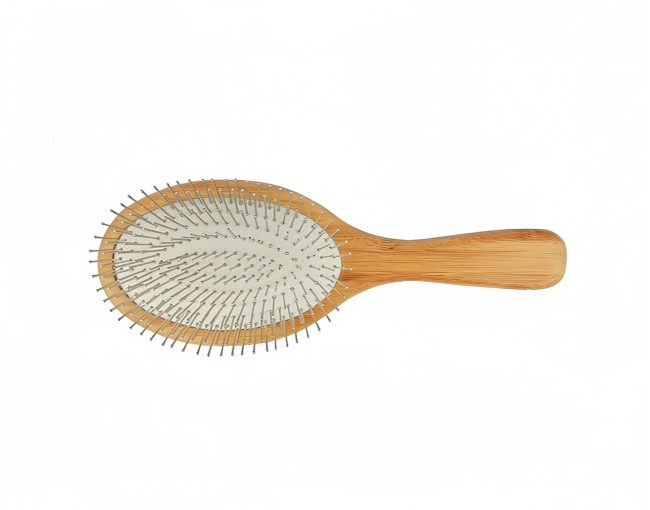 Large round metal hairbrush