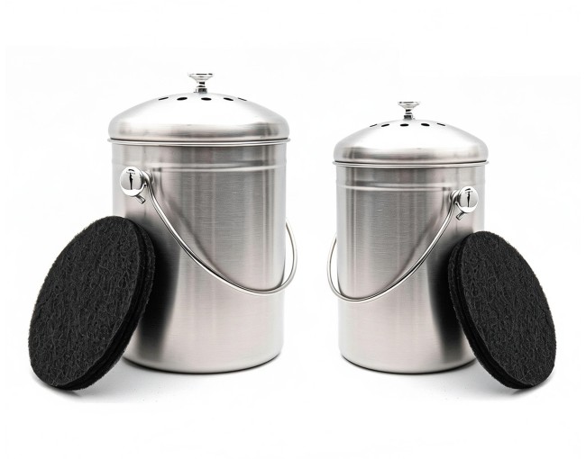 Compostiera 5 litri in acciaio inox con filtro