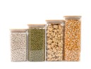 Narrow square storage jars, set of 4, large, Ø8cm