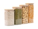 Narrow square storage jars, set of 4, large, Ø8cm