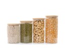 Narrow square storage jars, set of 4, large, Ø8cm