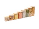Round storage jars with bamboo lids, set of 4, 800ml