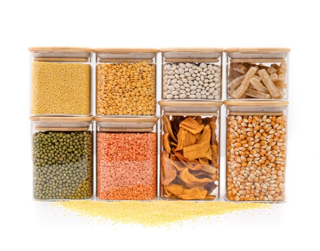 Schmale quadratische Vorratsgläser 8er Set klein Ø8cm