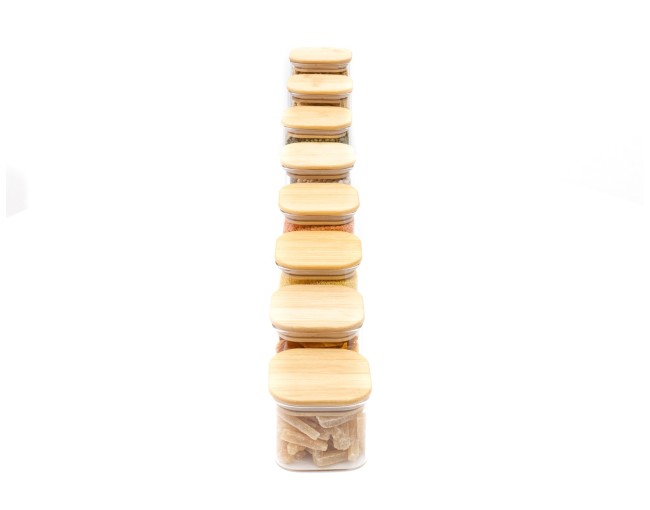 Bocaux de rangement carrés et étroits, Ø8cm individuellement