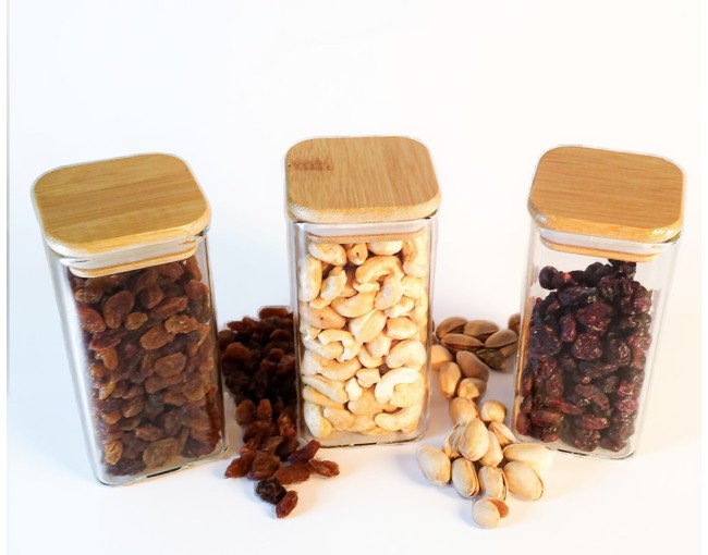 Coffret cadeau de bocaux de rangement carrés étroits, lot de 12