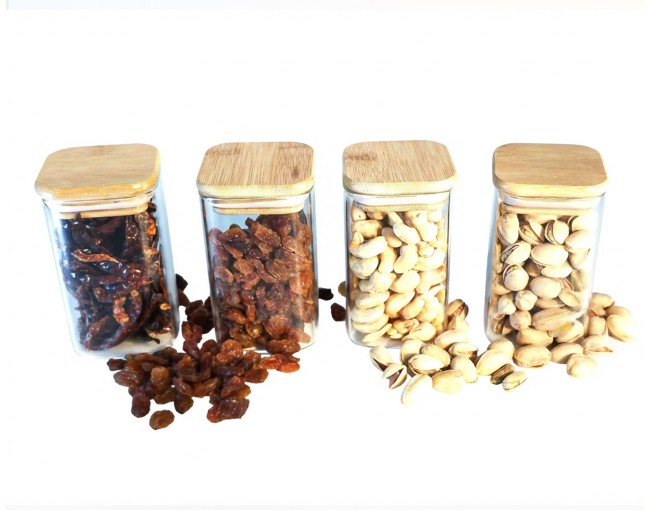 Schmale quadratische Gewürzgläser 10 cm hoch 10er Set