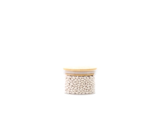 Round storage jars with bamboo lids, set of 4, 800ml