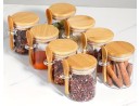 Vorratsgläser mit Bambusdeckel und Löffel 4er Set 280ml