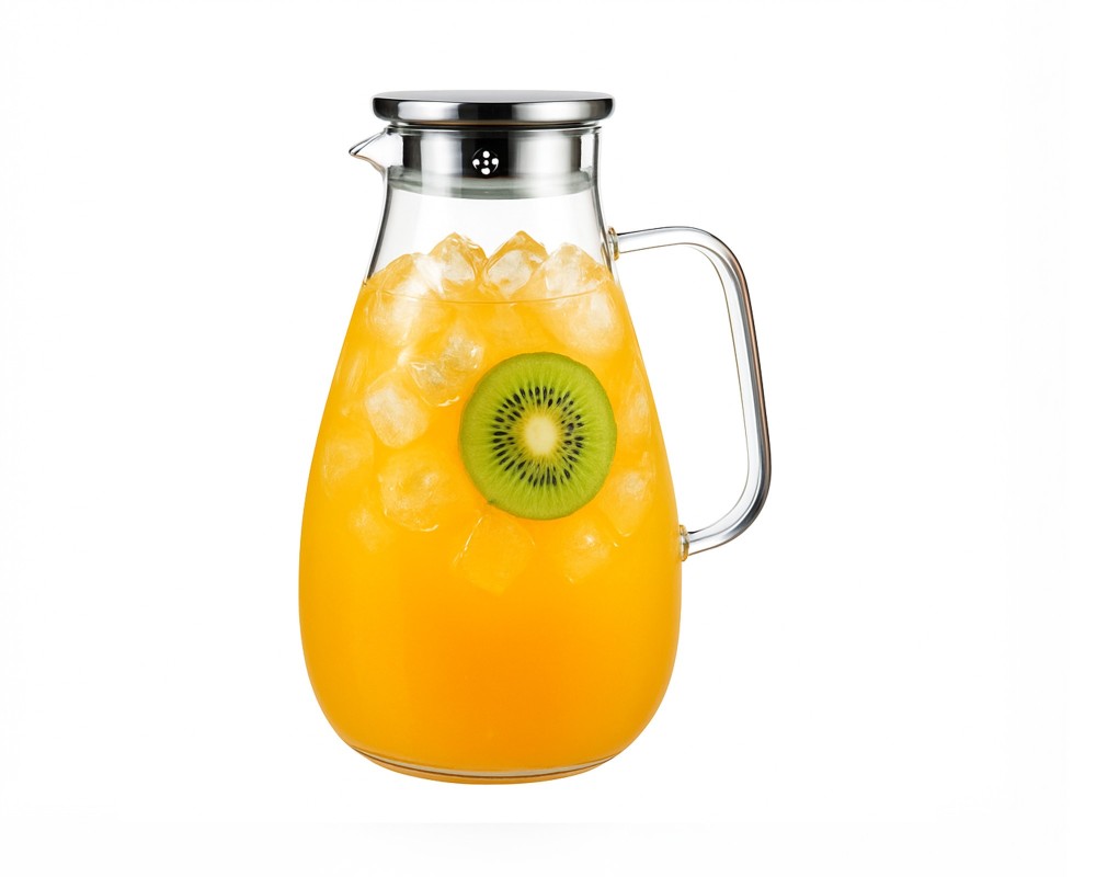 Carafe en verre avec couvercle en acier inoxydable 1800 ml