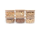 Round storage jars, stackable, set of 6