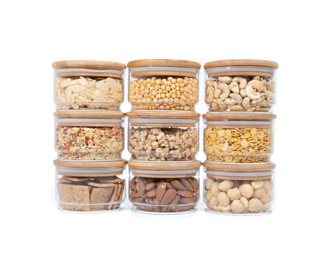 Bocaux de rangement ronds, empilables, lot de 9