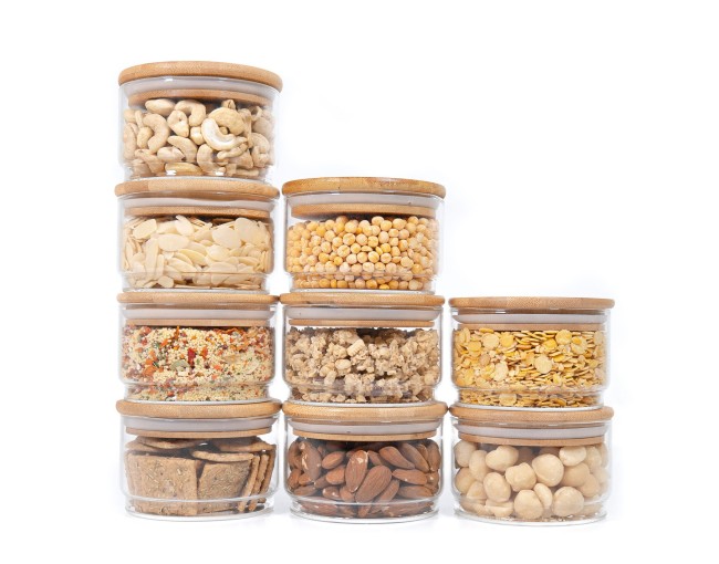 Bocaux de rangement ronds, empilables, lot de 9