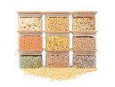 Bocaux de rangement carrés, empilables, lot de 9