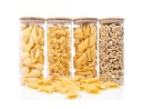 Barattoli rotondi con coperchio in bambù, set da 4, 1700 ml