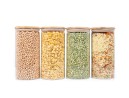 Bocaux de conservation ronds avec couvercles en bambou, lot de 4, 1400 ml