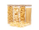 Quadratische Vorratsgläser mit Bambusdeckel 4er Set 2400ml