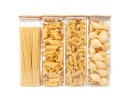 Barattoli quadrati con coperchio in bambù, set da 4, 2400 ml
