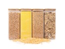 Quadratische Vorratsgläser mit Bambusdeckel 4er Set 2000ml