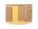 Square storage jars with bamboo lids, set of 4, 2000 ml