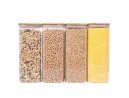 Quadratische Vorratsgläser mit Bambusdeckel 4er Set 2000ml