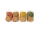 Bocaux de conservation ovales avec couvercles en bambou, lot de 4, 800 ml