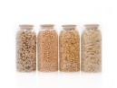 Bocaux de conservation ovales avec couvercles en bambou, lot de 4, 1200 ml